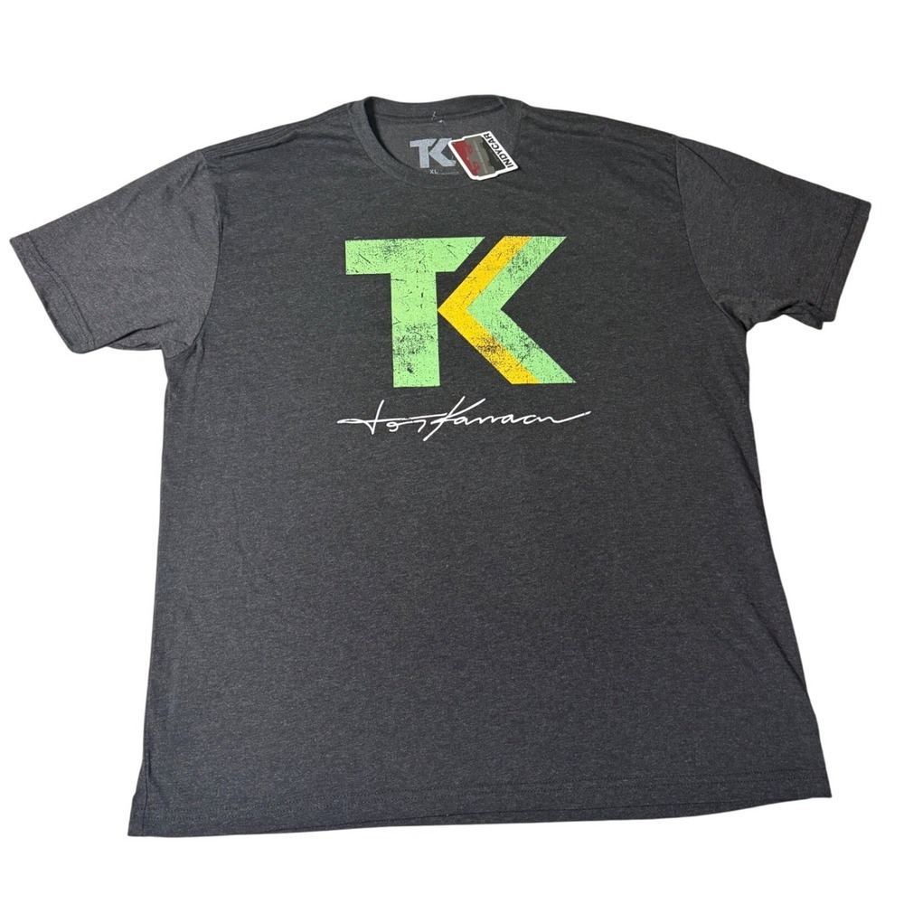IndyCar Tony Kanaan Graphic T-Shirt Mens XL Black Heather Distressed Logo NEW